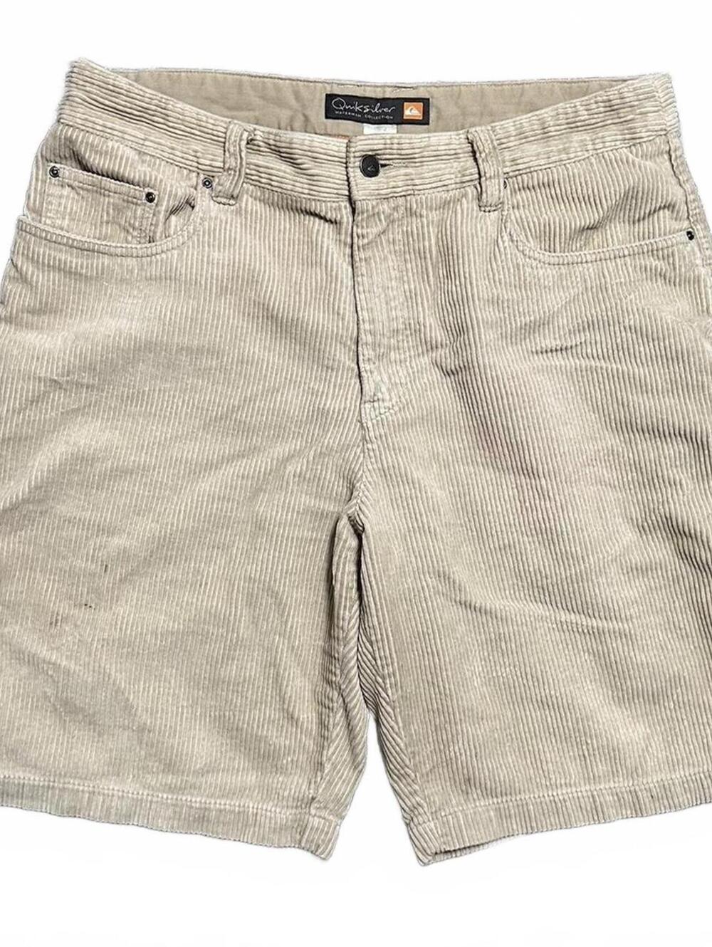 2000s Quicksilver Tan Corduroy Mens's Shorts 10" Inseam Size 34